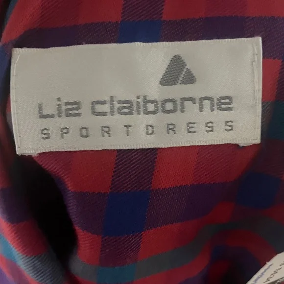 Liz Claiborne vintage Pink and Blue Plaid midi/Maxi dress - Picture 9 of 15